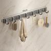 Aluminum Alloy Wall Mounted Hook Rack Strong Adhesive Space Saving Towel Rack Hook Heavy Duty Load Bearing 3-8 Hooks