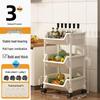 Movable Multi-layer Kitchen Storage Rack for Toys, Snacks, Fruits & Vegetables - Floor-standing and Multi-functional Shelf.