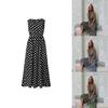 Stylish Womens Sleeveless Polka Dot Maxi Dress Perfect For Summer Beach Holidays