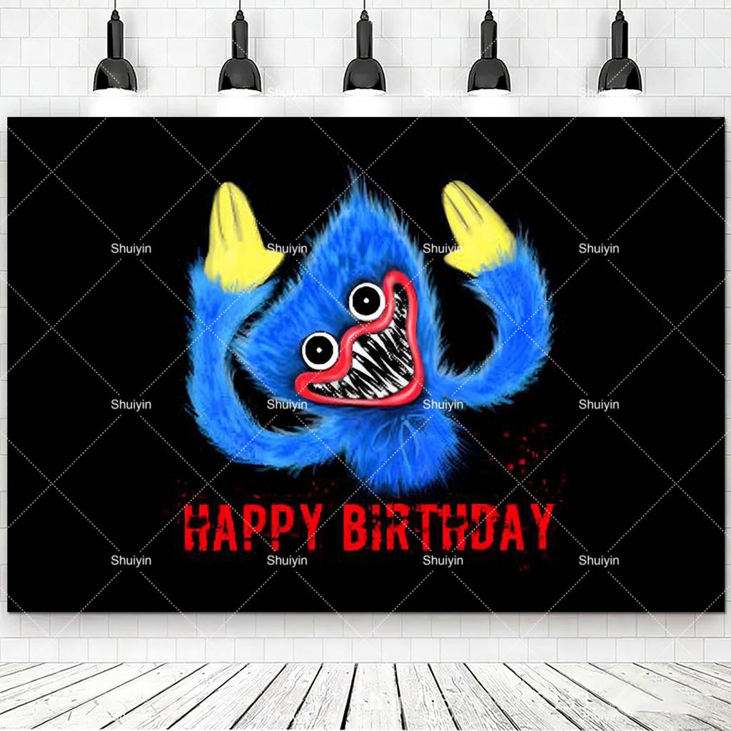 Hot Game-P&Poppy-Playtimes Backdrop Kids Birthday Decorations Party Supplies Baby Shower Banner Horror Festival Decor Props Gift