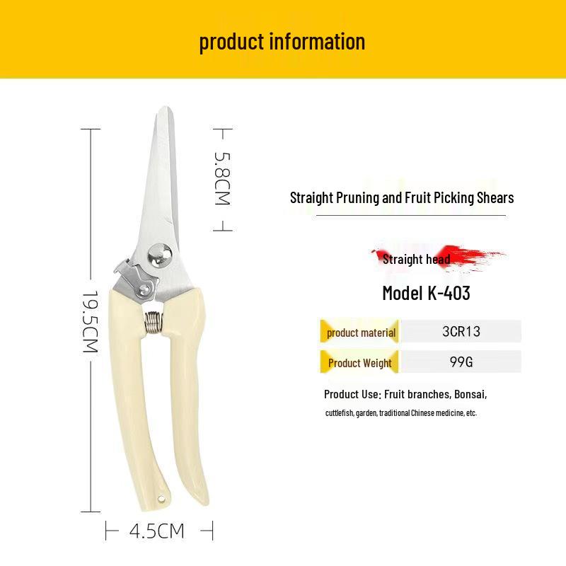 Florist's Special Pruning Shears for Flowers, Branches, Bonsai, and Fruit Picking