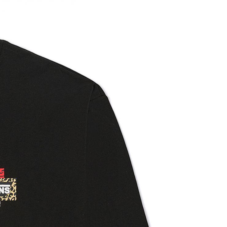 Vans Logo Print Crew Neck Long Sleeve T-Shirt Unisex Tops Black VN0A7YJKBLK
