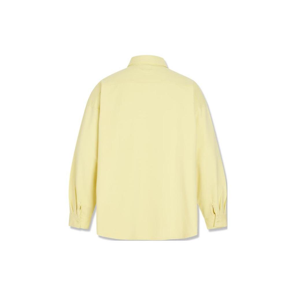 Levis Skateboard Series Solid Color Single-Breasted Simple Commuter Long-Sleeve Shirt Men Tops Yellow A7098-0000