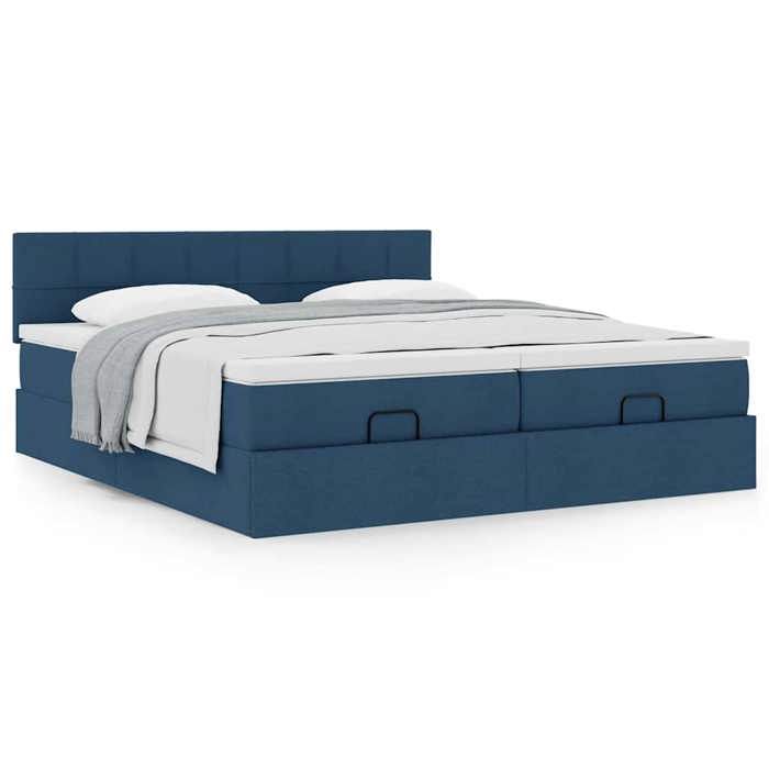 Maison Exclusive - Cadre de lit ottoman avec matelas bleu 180x200 cm tissu