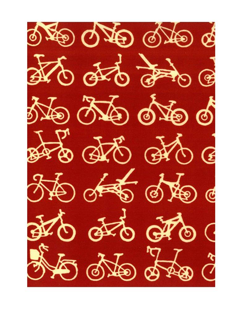 

Tenugui Hand Chusen Made in Bicycle Niwa-zome Towel, Print, 100% Cotton, Japan, (Red)