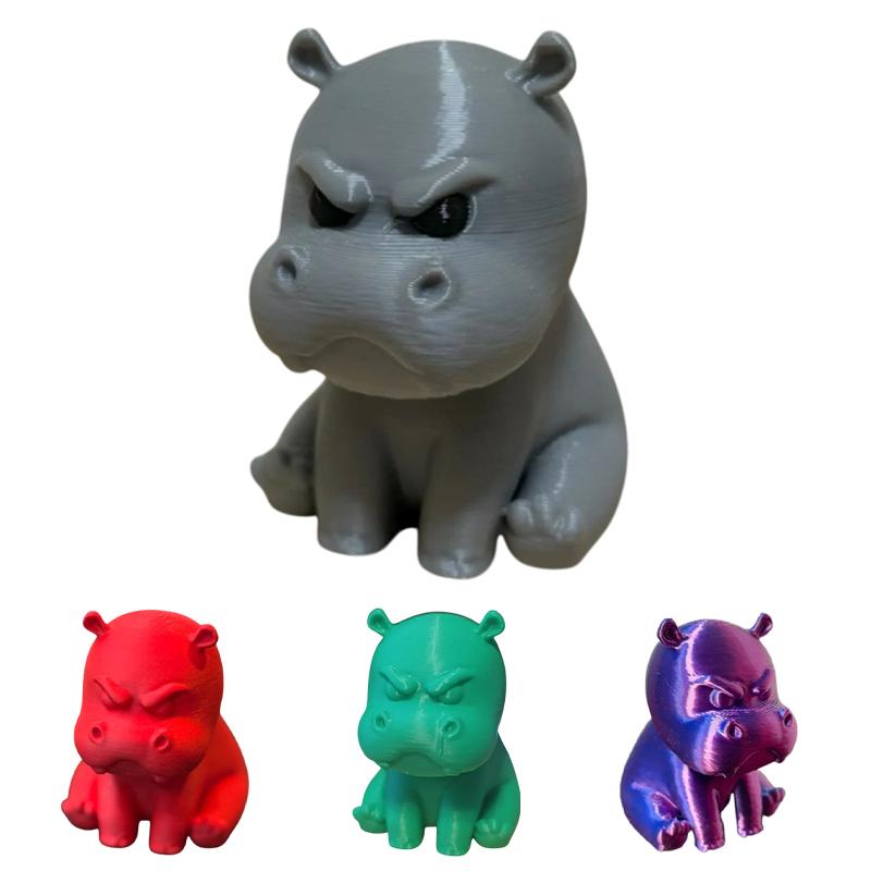 3D Printed Cute Hippo Figurines Hippopotamus Sculpture Desk Decoration Miniature Hippo Tabletop Statue Car Ornament