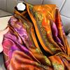 Luxury Brand Women Summer Silk Scarves Shawls Wraps Soft Female Beach Yellow Stole Bandanna Foulard Muffler Scarf