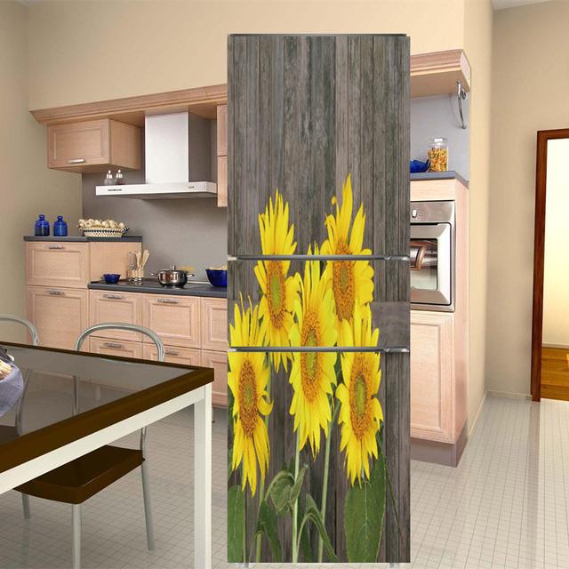 Weiße Blumen-Kühlschrank-Türdekorationen, elegante Blumen, Kühlschrank-Aufkleber, selbstklebende Wandaufkleber, Vinyl-Tapete, Wandkunst