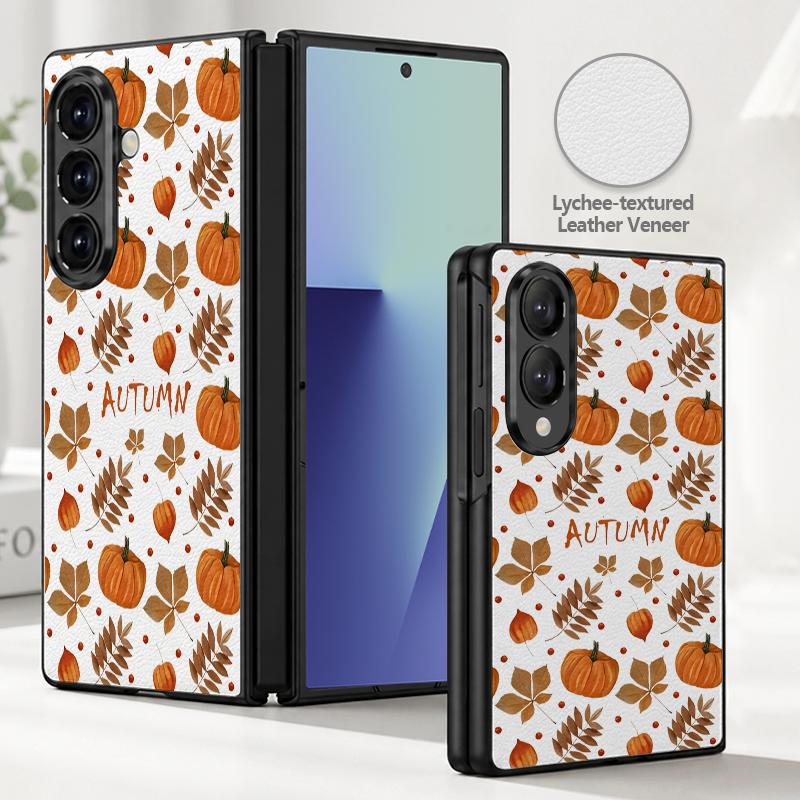 Halloween Ghost Pumpkin Case For Samsung Z Fold 8 Ultra 7 6 5 4 Hybrid Leather Skin Hard PC Bumper Cover For Galaxy Z Fold8 Fold7 Fold6 Fold5