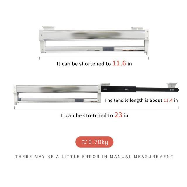 Heavy Duty Pull-Out Closet Valet Rod Adjustable Wardrobe Clothing Rail Top Mount Wardrobe Hanger Rack Bar Ball Bearing Slide