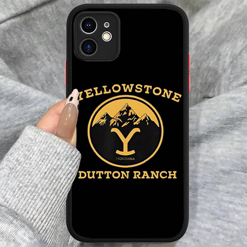 Tv Y-yellowstoneS Logo Silicone Case For IPhone 16 15 14 13 12 11 Pro Max Plus X XS MAX Shockproof Matte Cover