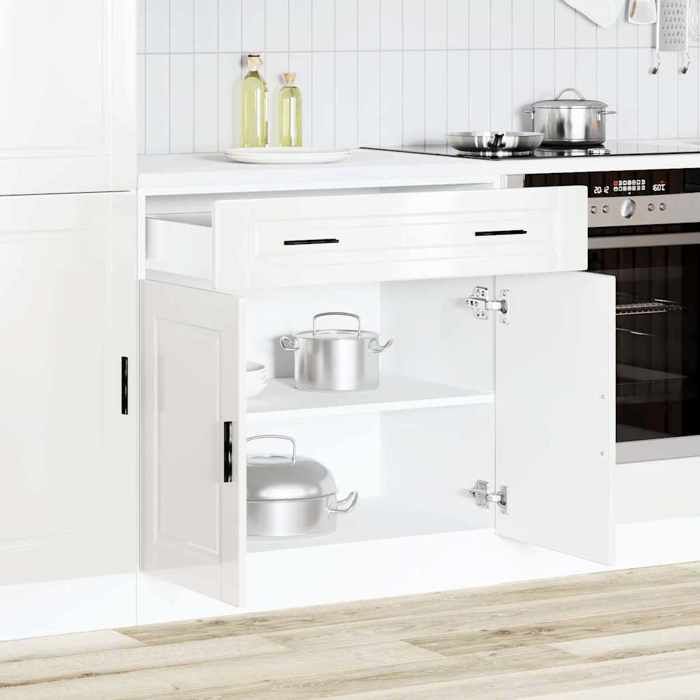 VidaXL Armoire de cuisine Porto blanc brillant bois ingénierie 853979