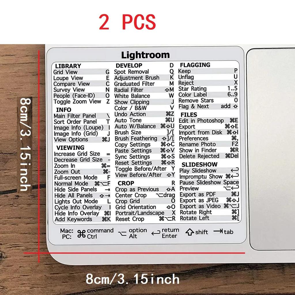 2Pcs Creative Windows Office Software Keyboard Shortcut Keys Tips English Stickers for Computers Laptops Office Worker Supplies
