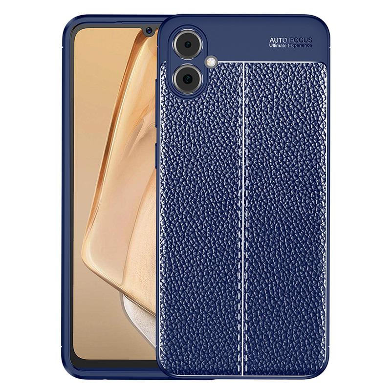 

For Samsung Galaxy A05 4G Case Litchi Texture Anti-scratch TPU Mobile Phone Cover Blue