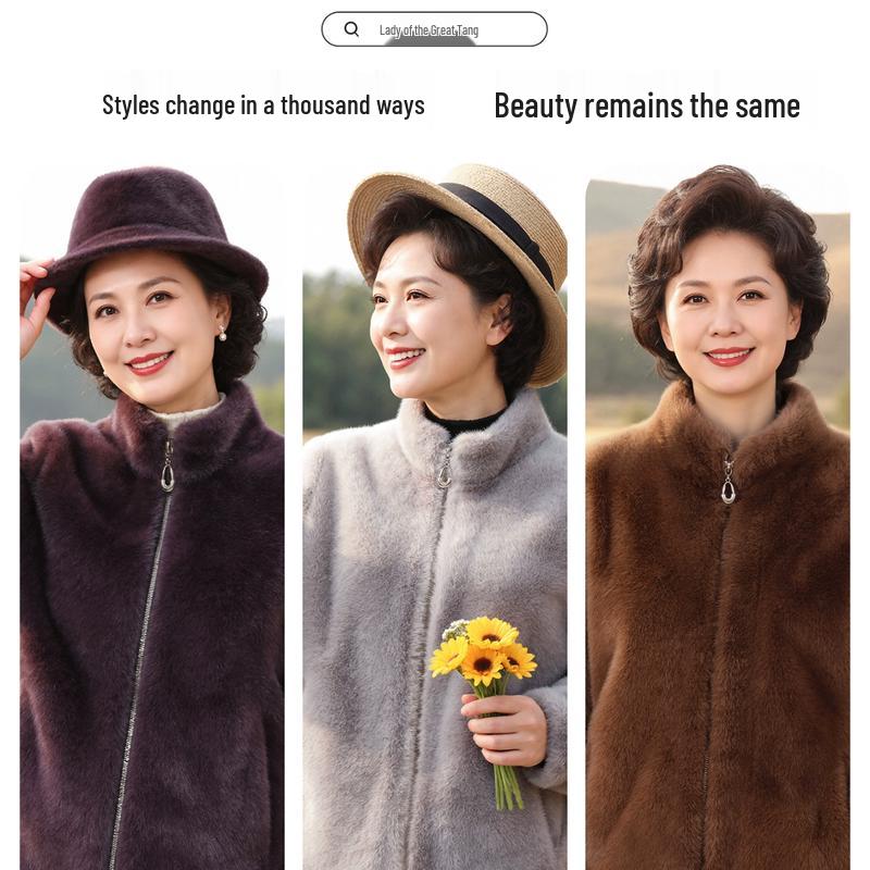 Women's Elegant Faux Mink Fur Winter Coat