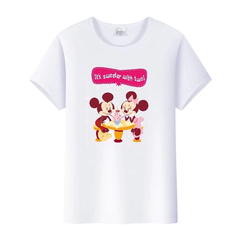 Casual Cartoon Minnie Summer Blouses T-shirt White 2000s Tees Tshirt Mickey Mouse Tops Oversized Clothes Unisex