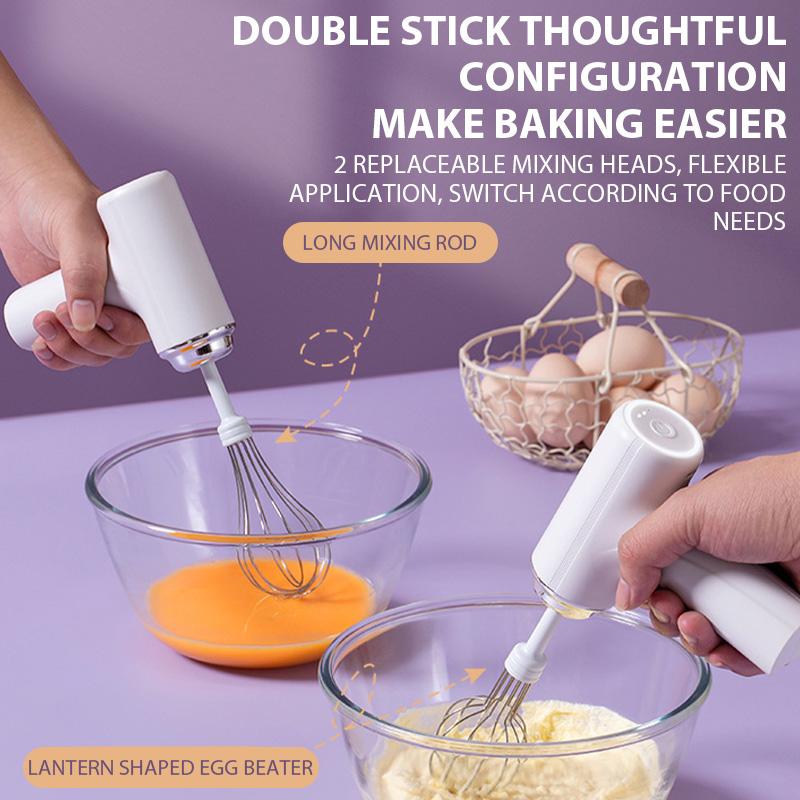 Elektrischer Eierschläger Wiederaufladbar Haushalt Handheld Klein Kabellos Eierschläger Backen Sahne Elektrischer Schneebesen Handmixer für Kuchen