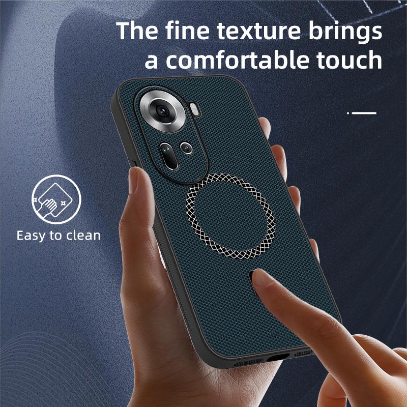 Reno 13 Pro 13F Zakelijk Leertextuur Magnetische Telefoonhoesje Voor OPPO Reno 10 Pro 10F 11 Schokbestendige Beschermhoes Reno 12 Pro