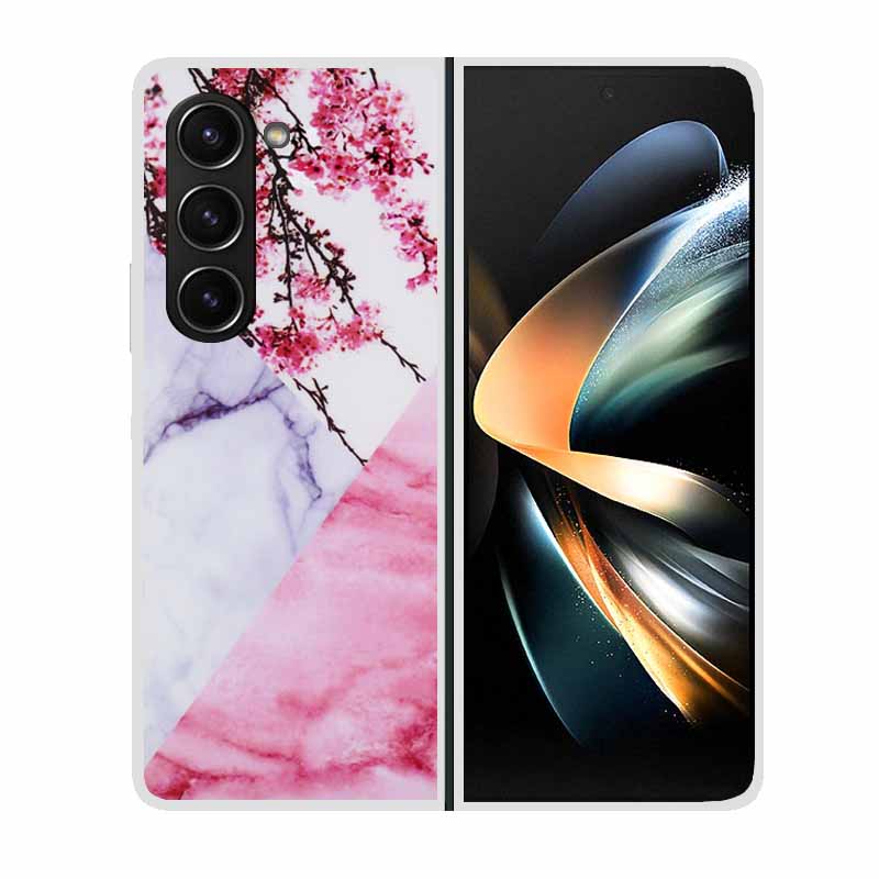 For Samsung Galaxy Z Fold 5 ZFold5 Cases Marble Transparent Shockproof Protection Hard Back Cover For Samsung Z Fold 5 5G Cases
