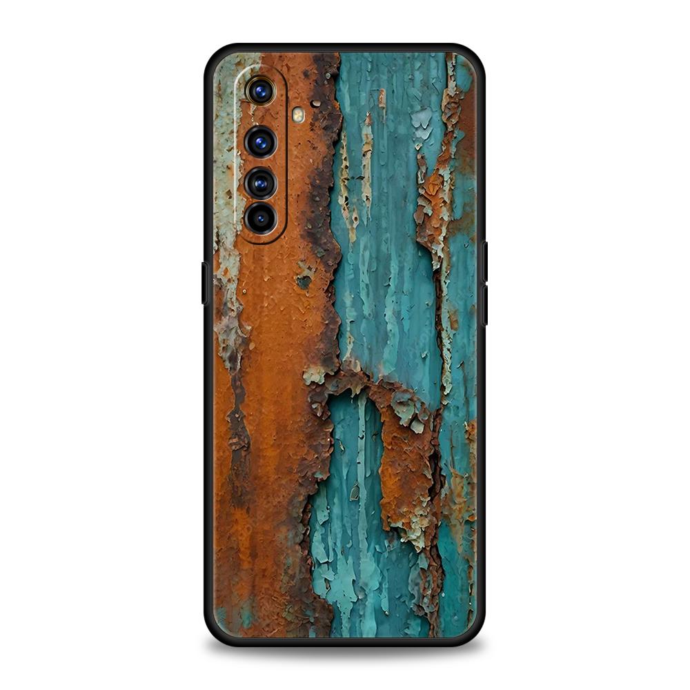 Soft TPU For Realme 11 10 9 Pro Plus GT2 GT3 GT5 C21 C25 C35 C53 C55 C67 Pro Phone Case Vintage Industrial Style Rusty Pattern
