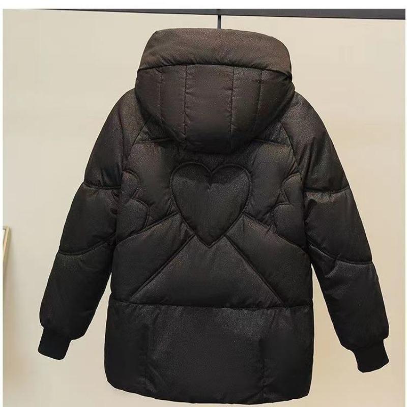 Shining New Down Cotton Jacket Women's Korean Edition Loose Thick Cotton Coat Medium Long Shining Cotton Coat Coat