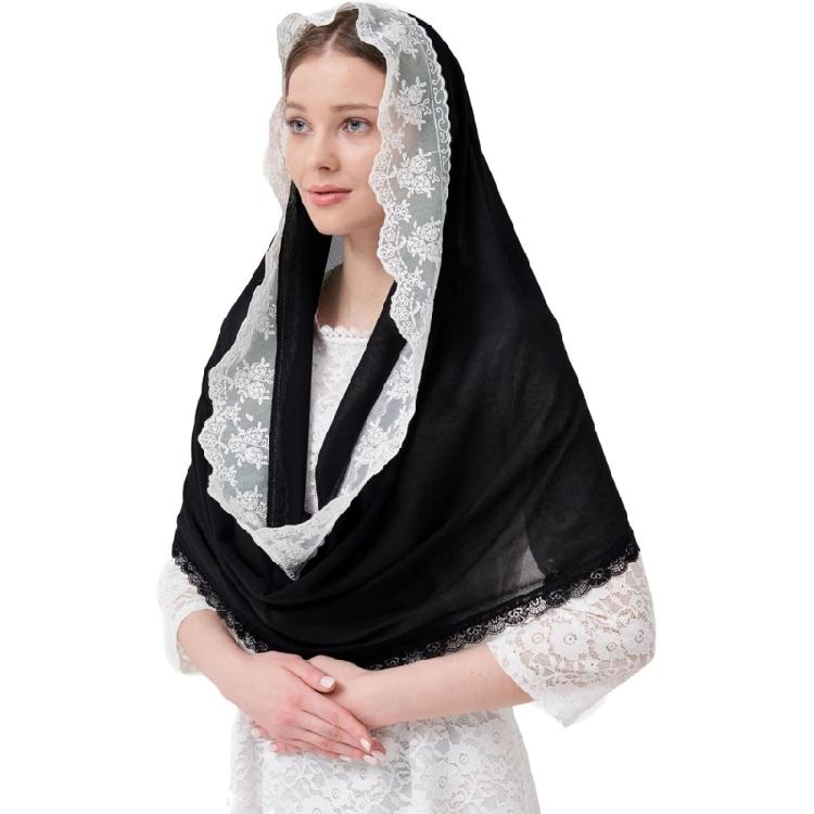 Skin Friendly Lace Headcover Communion Headcover Veil Religious Event Veil for Bridal Event, and Daily Fashion