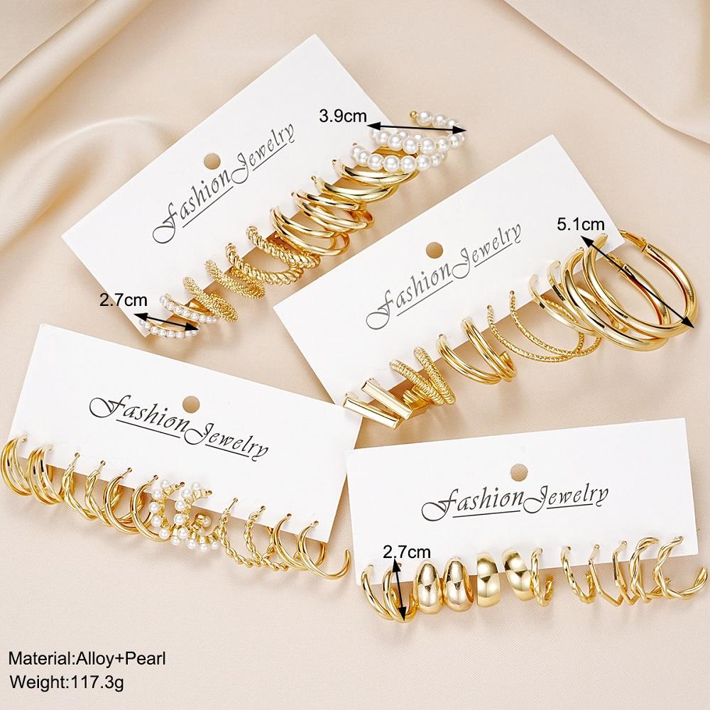 24pairs/set  Hoop Earring Set Women Hypoallergenic Twist  Earrings Accessories Jewelry