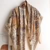 1116 Autumn and Winter Silk Wool Scarf Silk Wool 111cm Square Scarf Warm Shawl Dual-purpose Women's Versatile Temperament