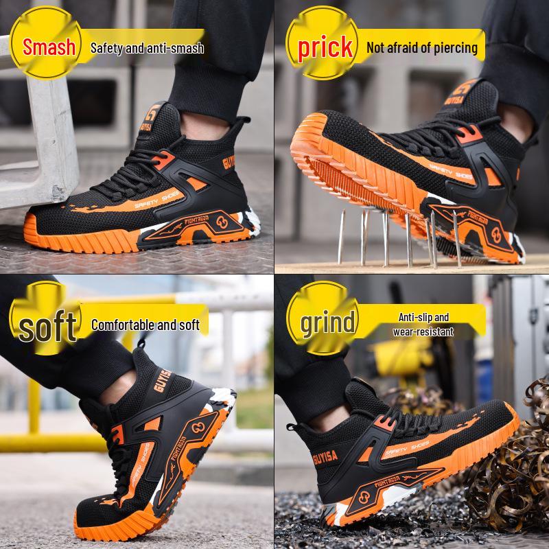 Upgraded Lightweight Steel Toe Work Shoes - Anti-Smash, Puncture-Resistant, Comfortable, Wear-Resistant Safety Footwear