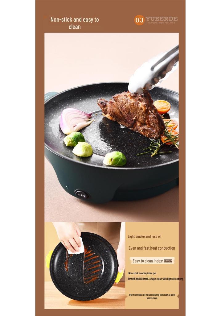 Multifunctional Non-Stick Household Electric Grill and Griddle