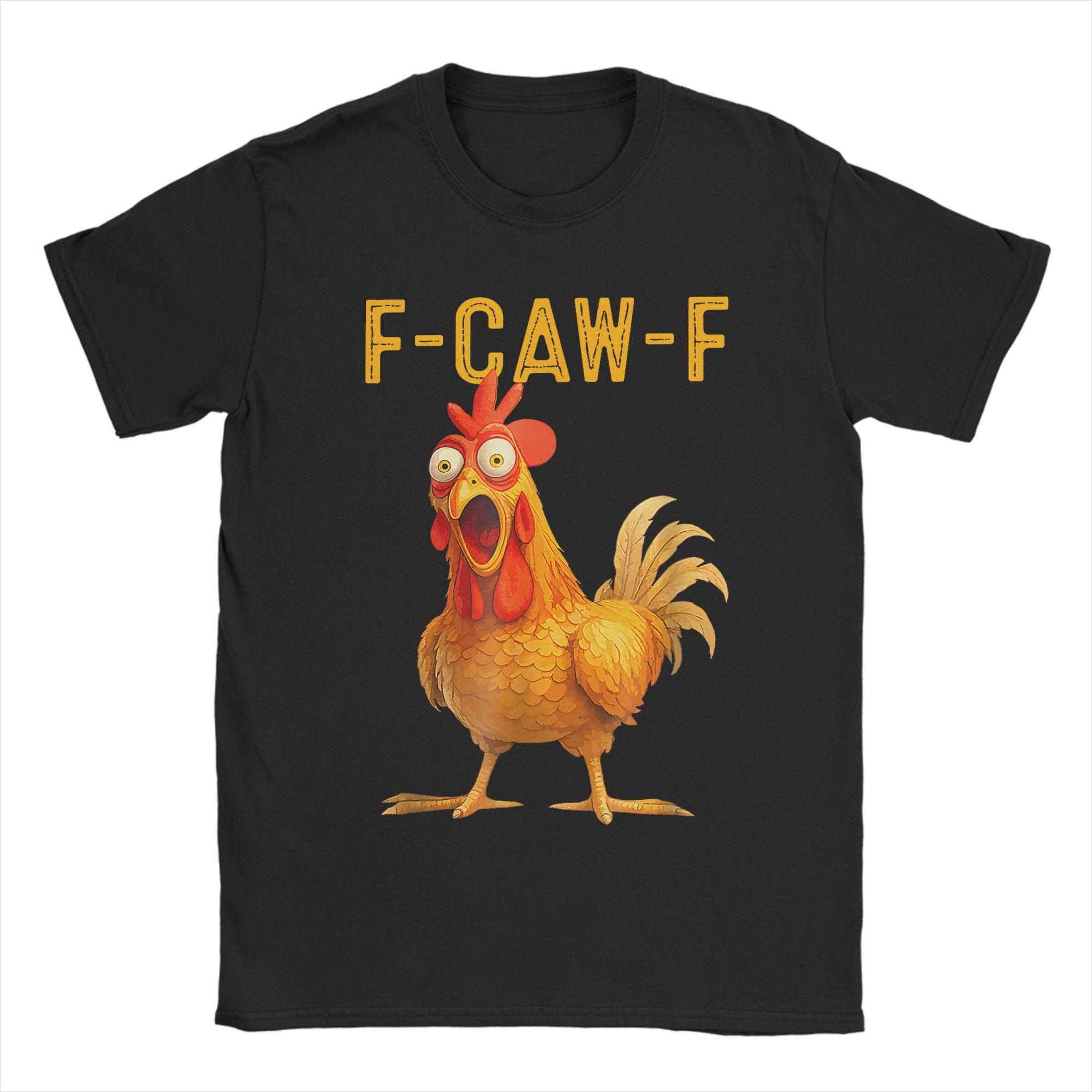 GUOYAN TOP Man T-Shirt F-CAW-F Funny Chicken Scream Christmas Santa T Shirts Fashion  Summer Tee Shirt Streetwear Clothing Gift Idea 4XL