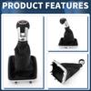 INFINAUTO Manual Gear Shift Knob with Cover for VW Golf MK7 GTI GTD Gearbox Stick Shifter Lever Plastic Faux Black and 1 Piece 5-Speed 2013-2018,