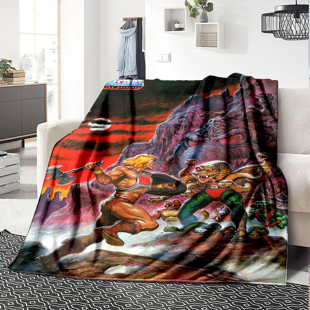 Heman Battle Cat Flannel Blanket Super Soft Warm Cozy Blanket For Sofa Bed Office Travel Allseason Home Decor Gift