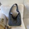 Torba Tote w Grochy Japoński Styl Codzienna Torba Ręczna z Mieszanki Wełny Modna Prosta Torba na Ramię Wysokiej Klasy Torba Listonoszka z Magnetycznym Zapięciem