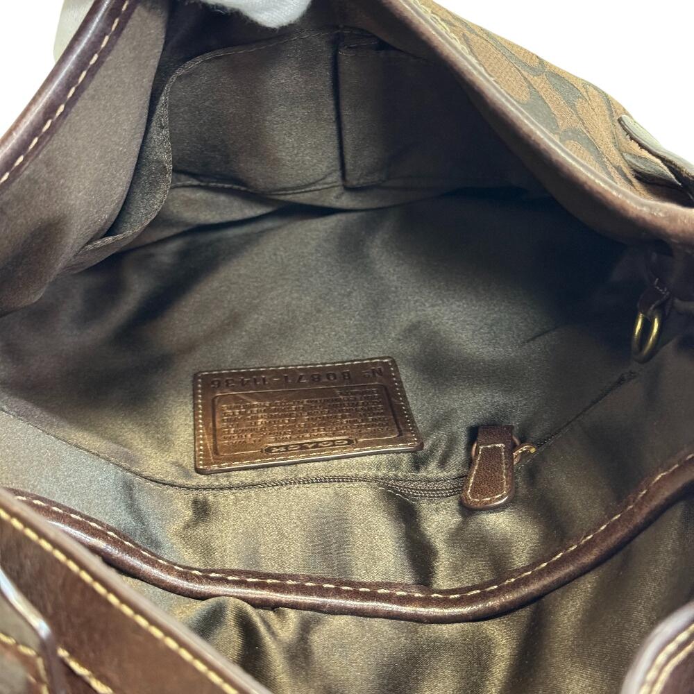 Coach 11436 Signature Canvas Shoulder Bag Brown Canvas Women Used