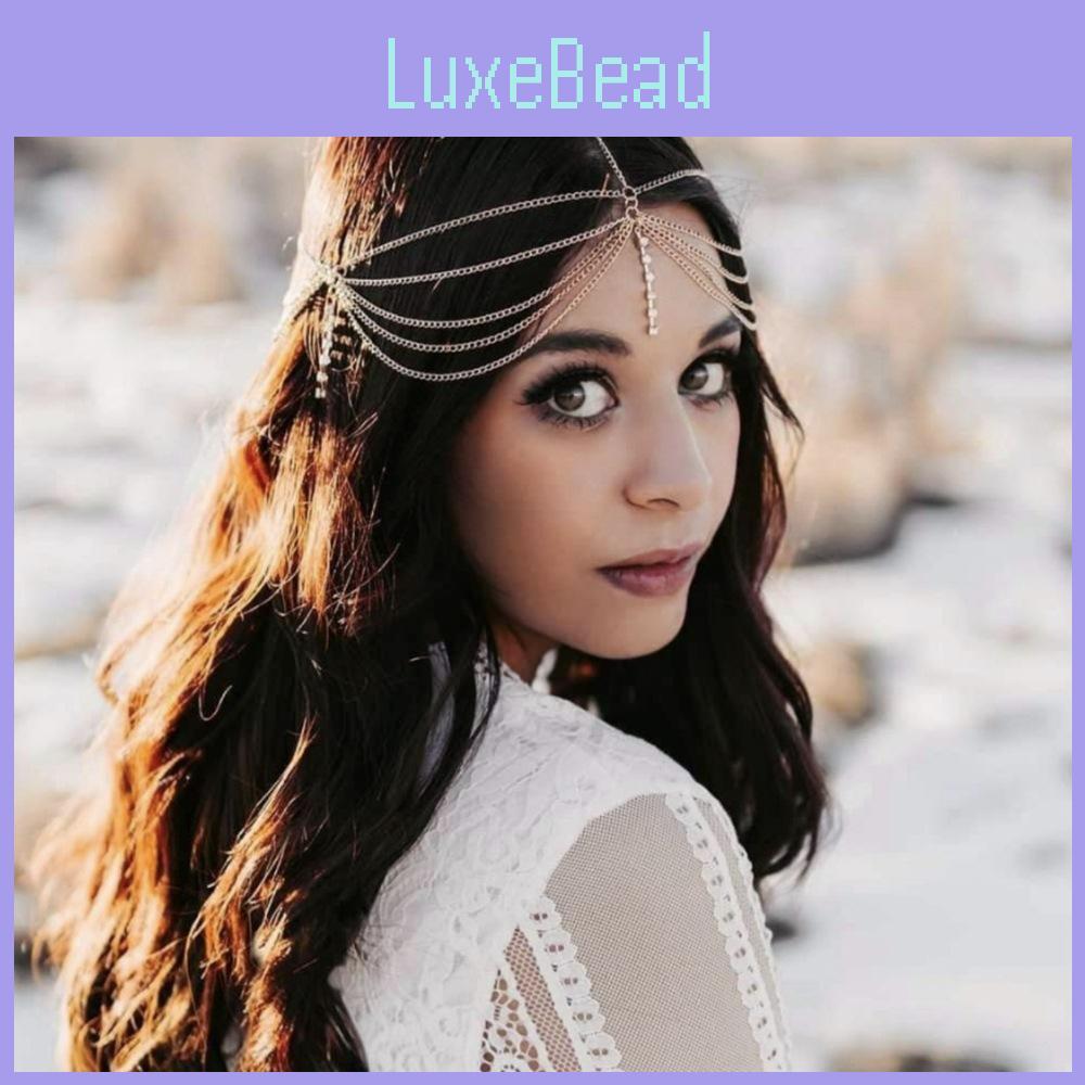 Fashionable Decoration Rhinestone Multi Layer Chain Design Headwear Women