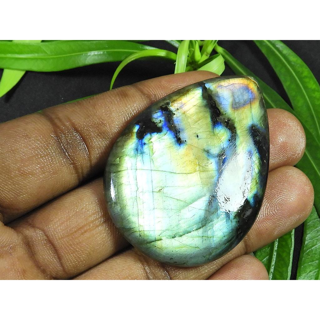 40X55MM Natural Purple Labradorite Pear Cabochon Loose Gemstone 45Cts. SK-4227