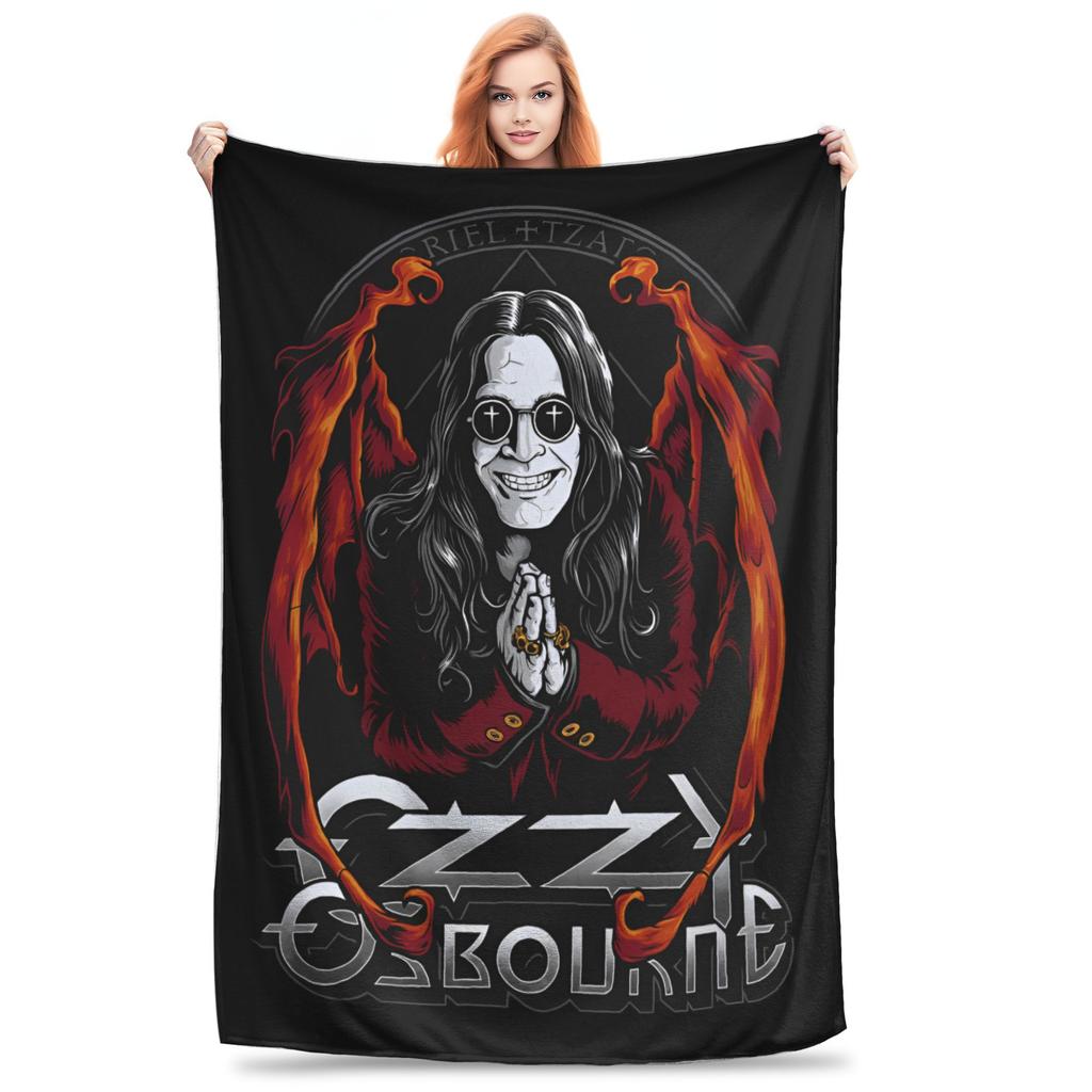 Black Sabbath Ozzy Osbourne Blanket Back To The Beginning Tour  Decorative Flannel Throw Blanket For Home Decor Warm Bedspread
