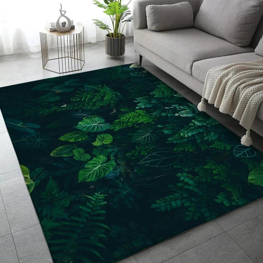 Green Tropical Leaf Carpet for Living Room Home Decor Sofa Table Large Area Rugs Lounge Anti-slip Floor Mat Children's Room Mat