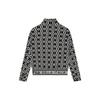 FILA Fleece Printed Polo Casual Loose Knit Jacket Women jackets Black F11W344505F-BK