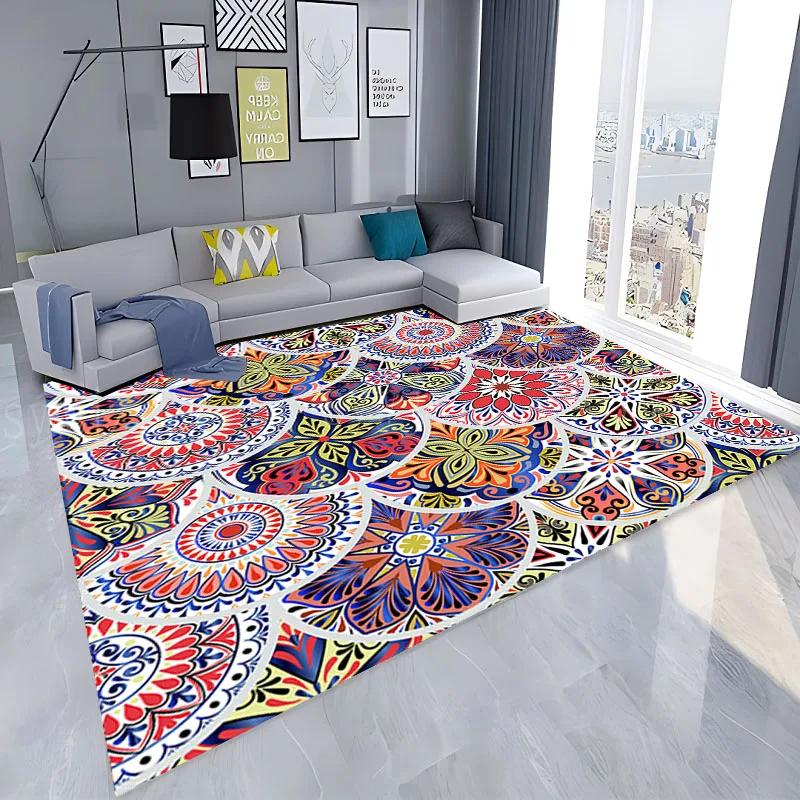 Bohemian Style Mandala Carpet Vintage Boho Area Rug Living Room Girls Bedroom Bedside Dorm Soft Floor Mat Home Entrance Door Mat