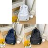 Minimalist Nylon School Backpack For Girls With Letter Pattern And 10in Laptop Compartment