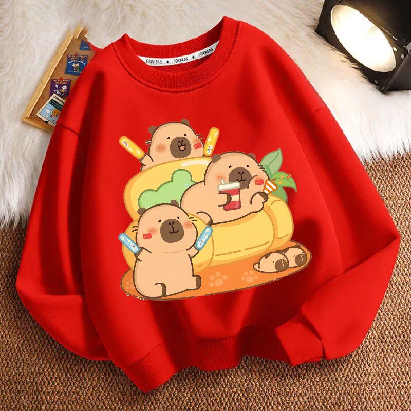 Children's Fashion Capibara Hoodies, Spring and Autumn Boys' and Girls' Casual Hoodies