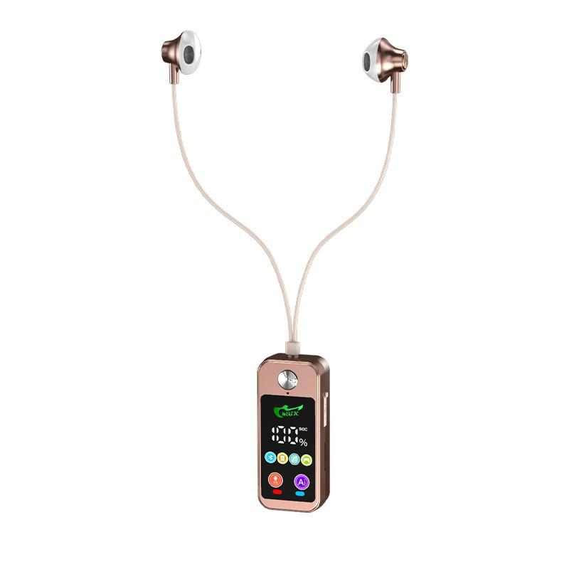 K-song Bluetooth 5.4 Stereo Earbud: Sports, Noise Reduction, Long Battery, Card Slot, Lapel Design.