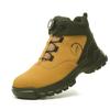 Fashion Steel Toe Work Boots for Men Waterproof Swivel Buckle Safety Shoes High Top Leather Safety Boots Man Winter Anti-slip Work Shoes