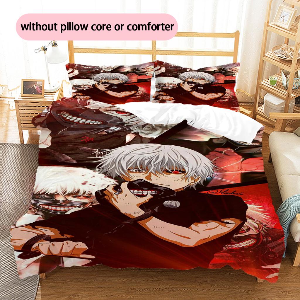 Anime Pattern Bedding Quilt Set Quilt Cover Pillowcase Home Decoration Birthday Gift (1 * Duvet Cover + 2 * Pillowcase, Without Core)