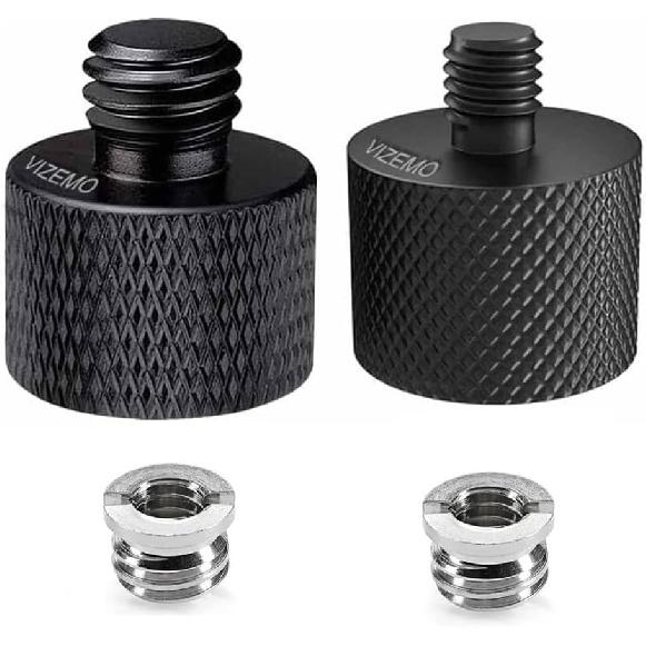 Aluminum Alloy 1/4 to 3/8 & 3/8 to 1/4 Camera Tripod Adapter - Male to Female Screw for Camera, Mount, Monitor