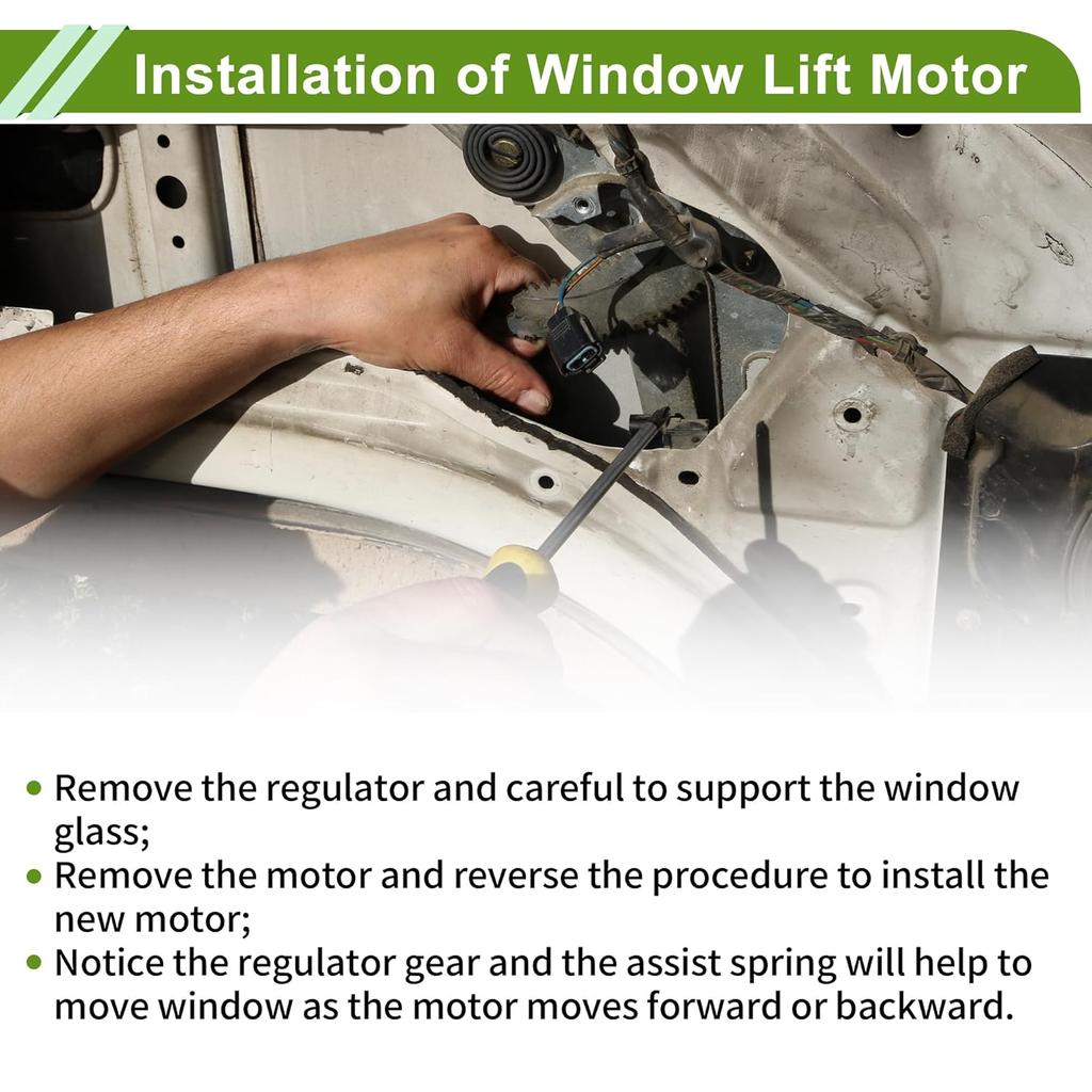 Front Left Driver Side Power Window Regulator Lift Motor for Nissan Quest MPV 2004-2009 No.742555/80731ZM70B 6 Pin Car Window Glass Lift Motor