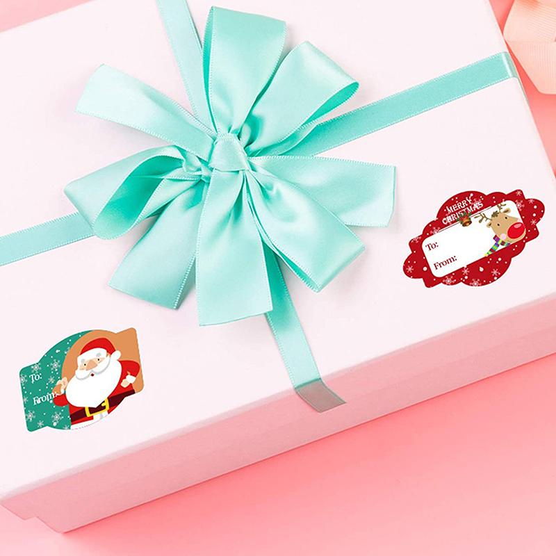 10 Sheets Christmas Tags Multiple Design Gift Sticker Name Tag With Santa Snowman Xmas Tree Reindeer Holiday Decoration Tag