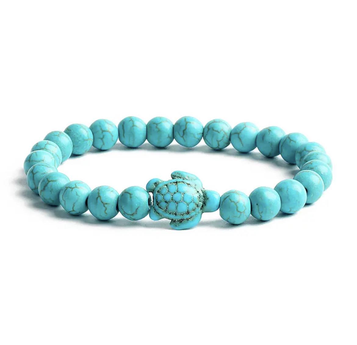 Braccialetti di perline di turchese bohémien per donne Braccialetti irregolari di cubo di pietra naturale Reiki Gioielli di guarigione per l'assistenza sanitaria